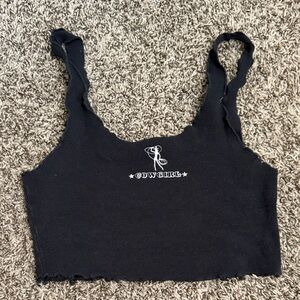 Forever 21 Black Cowgirl Crop Top